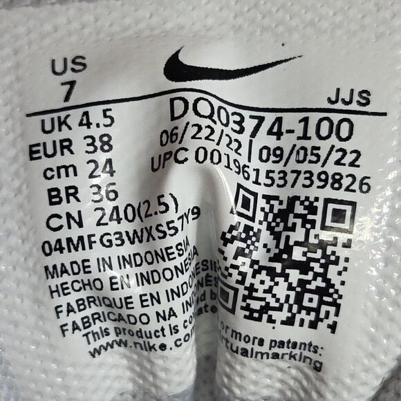 Nike Air Max 90 Women’s Size 7 DQ0374-100 Pastel Easter Sneakers White Pink - Picture 7 of 7